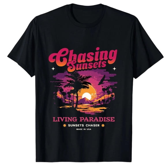 Chasing Sunsets Tropical Paradise Glow and Travel Vibes Unisex T-shirt