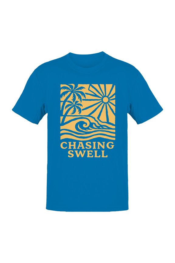 Chasing Swell Surf Design Men's T-shirt Blue