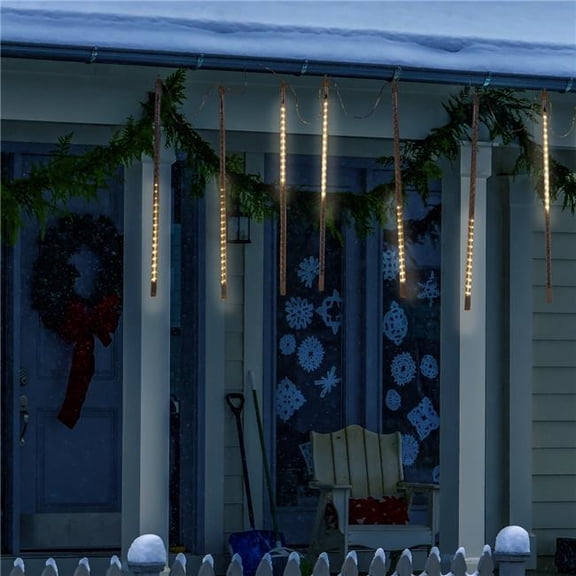 Chasing Warm White LED Hanging Icicle Lights - 10 ft - UL Certified