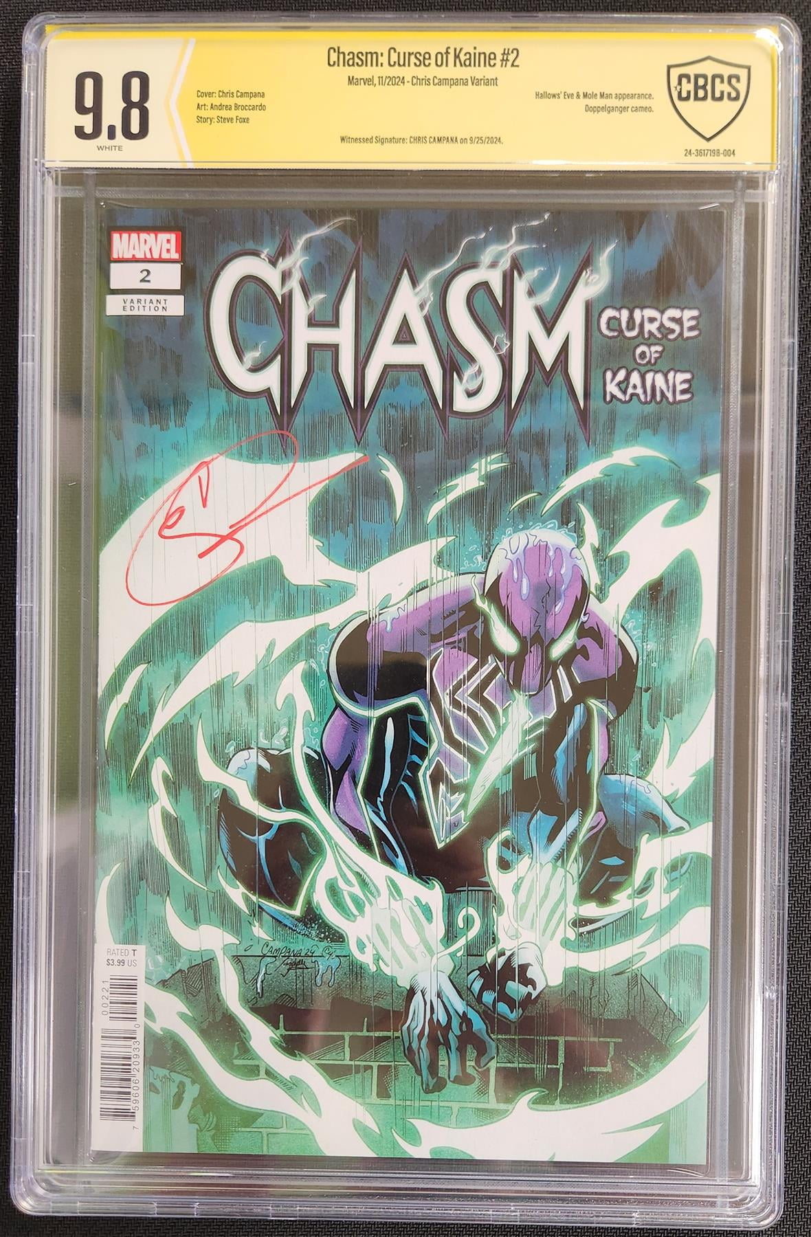 Chasm Curse of Kaine #2 Marvel 2024 CBCS Signature