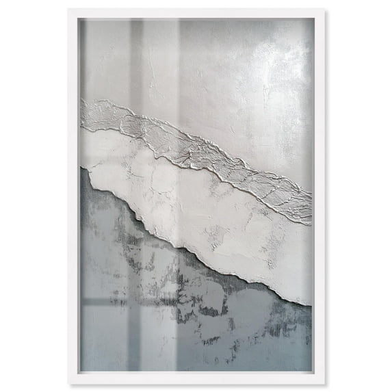 Chasm of Gray III Shadowbox Print Elegant Wall Decor by Art Remedy, White Frame, 20 x 30