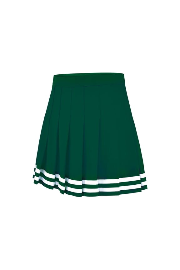 Classic Double Knit Knife-Pleated Cheer Skirt – Traditional Pleated Uniform Skirt with Back Zipper and Adjustable Waistband – 8 Team Colors
