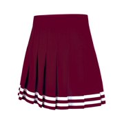 Chasse Classic Double Knit Knife-Pleated Cheer Skirt   Traditional Pleated Uniform Skirt with Back Zipper and Adjustable Waistband   8 Team Colors