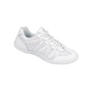 CHASSE Chassé Flash Glitter Cheerleading Sneaker – Lightweight White Cheer Shoe with Sparkle Finish for Women & Youth | Sideline, Competition & Practice Ready (White, 1HY)