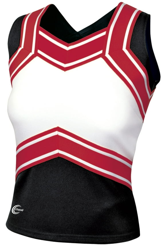 Chassé Girls' Blaze Shell Top Black/White/Red Youth Small