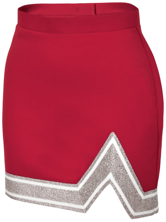 Chassé Girls' Blaze Momentum Cheerleading Skirt - Youth Sized Cheer Skirt for Teams Child Sizes Youth Large Red/Silver