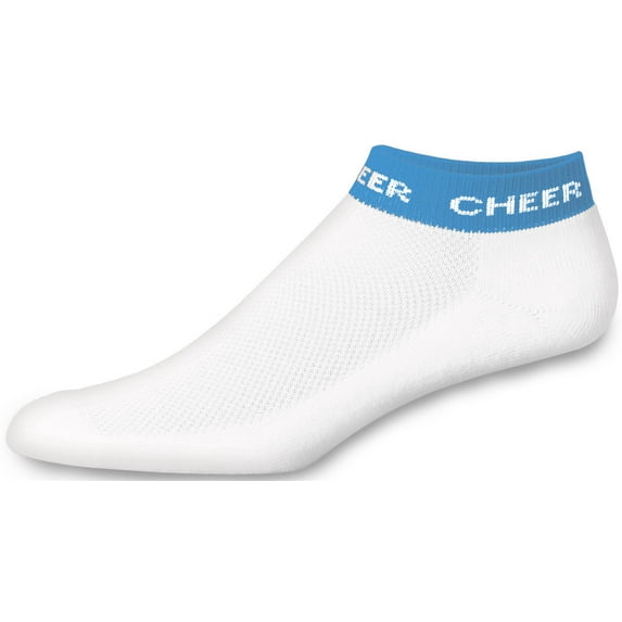 Chassé Girls' In-Stock Low Anklet With Cheer Stripe Socks - Columbia Blue Youth