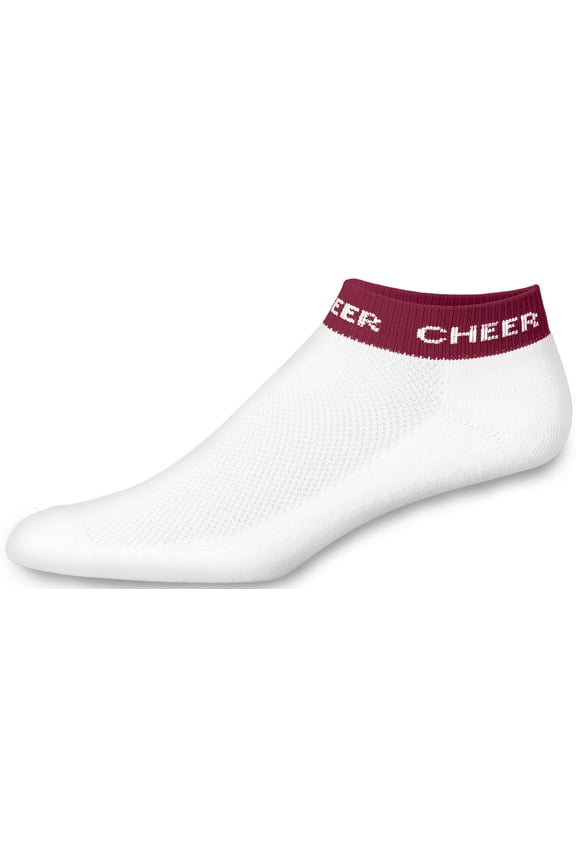 Chassé Girls' In-Stock Low Anklet With Cheer Stripe Socks - Maroon Youth