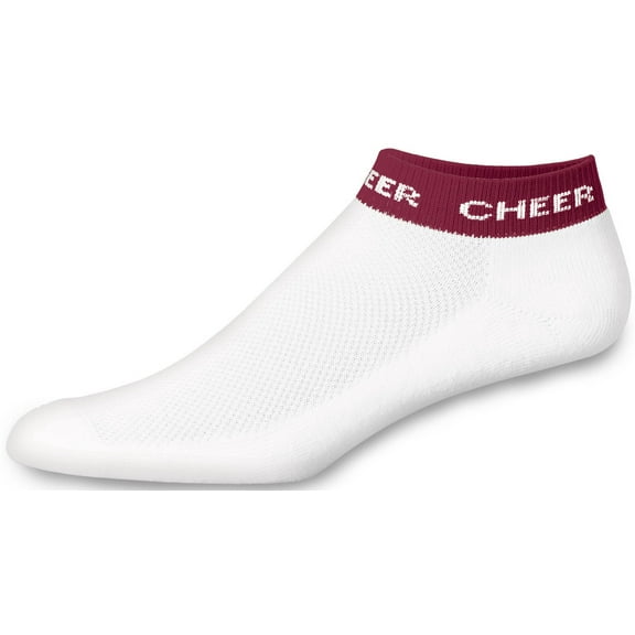 Chassé Girls' In-Stock Low Anklet With Cheer Stripe Socks - Maroon Youth