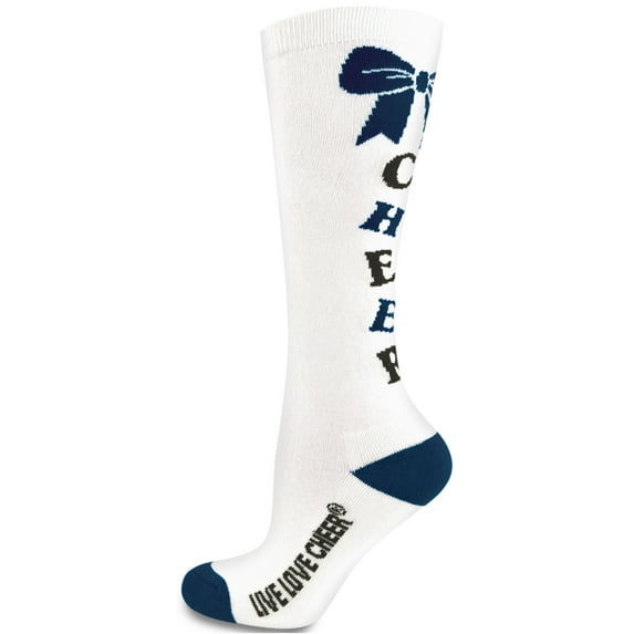 Chassé Girls' Knee-High Bow Sock White/Navy/Black Youth