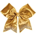 thumbnail image 1 of Chassé Girls' Metallic Rhinestone Performance Hair Bow Metallic Gold, 1 of 2