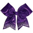 thumbnail image 1 of Chassé Girls' Metallic Rhinestone Performance Hair Bow Metallic Purple, 1 of 2