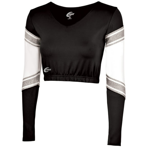 Chassé Girls' Performance Blaze Bodyliner Black/White/Metallic Silver Youth Medium