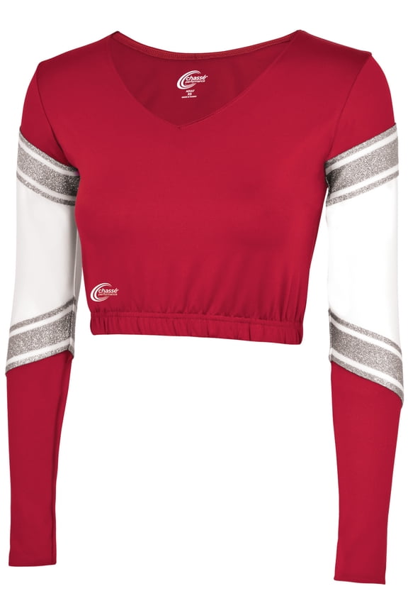 Chassé Girls' Performance Blaze Bodyliner Red/White/Metallic Silver Youth Medium
