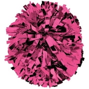 Chass  Metallic Cheerleading Poms - Shiny Metallic Cheer Pom with Baton Handle for Dance Sports Celebrations Single, Pink