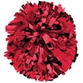thumbnail image 1 of Chassé Metallic Cheerleading Poms - Shiny Metallic Cheer Pom with Baton Handle for Dance Sports Celebrations (Single, Red), 1 of 5