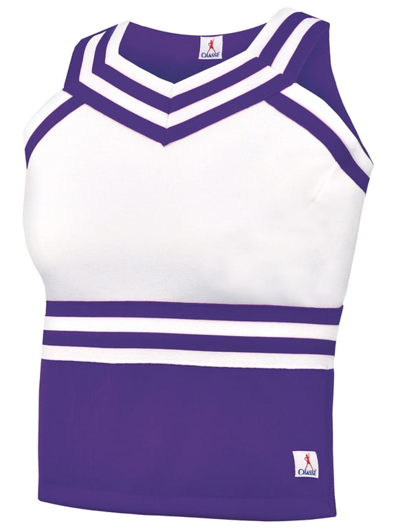 Chassé Women's Double Knit Sweetheart Cheer Uniform Shell Top - Adult Sizes Purple S
