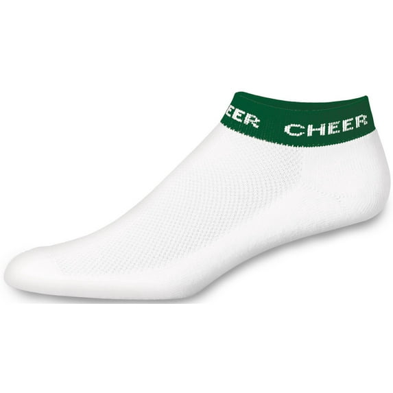 Chassé Women's In-Stock Low Anklet With Cheer Stripe Socks - Dark Green Adult