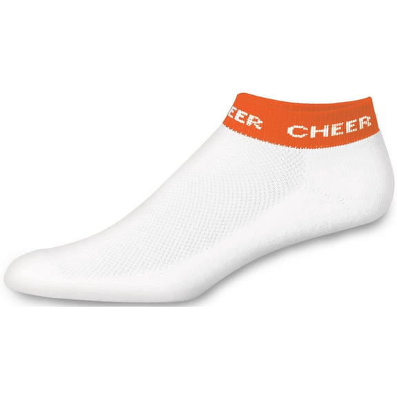 Chassé Women's In-Stock Low Anklet With Cheer Stripe Socks - Orange Adult