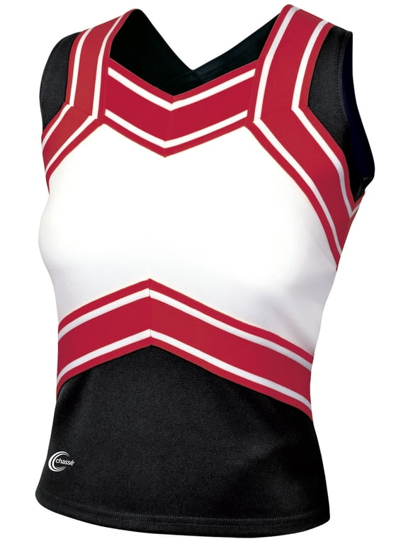 Chassé Women's Blaze Momentum Shell Top - Adult Sized Cheerleading Uniform Shirt Adult Medium Black/Red