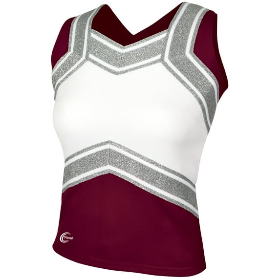 Chassé Womens' Blaze Shell Top Maroon/White/Metallic Silver Adult Medium