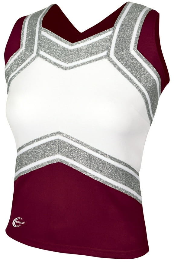 Chassé Womens' Blaze Shell Top Maroon/White/Metallic Silver Adult Medium
