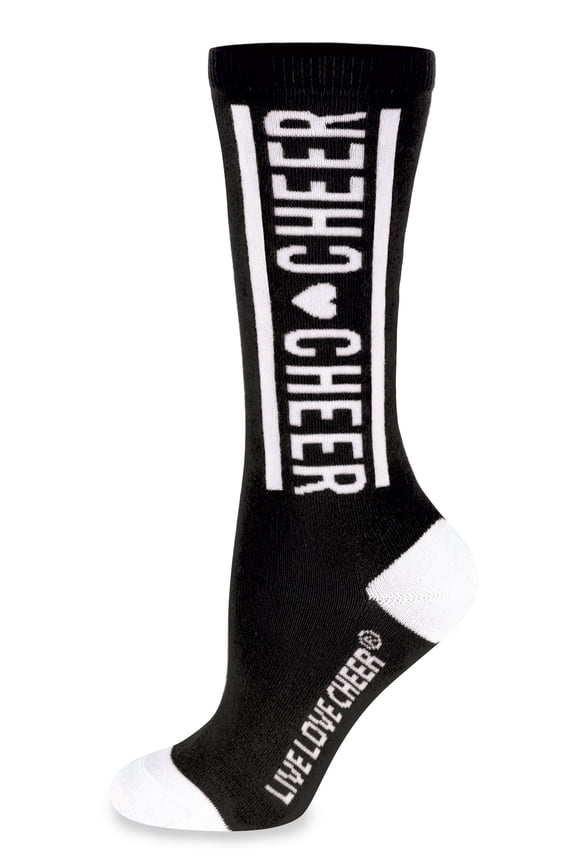 Knee-High Cheer Sock Blk/Wht Adult
