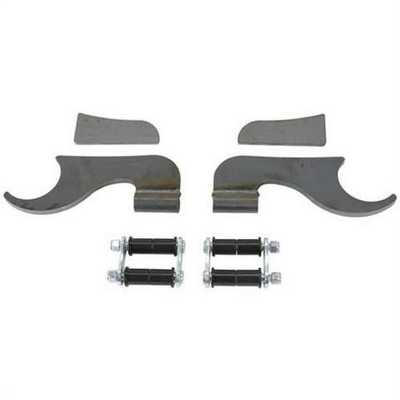 Speedway Motors Rear Axle Mounting Brackets Kit for Late Model Rear End Transverse Leaf Spring Includes Shackles, Weld-On Brackets, and Instructions Compatible with 19351948 Fords
