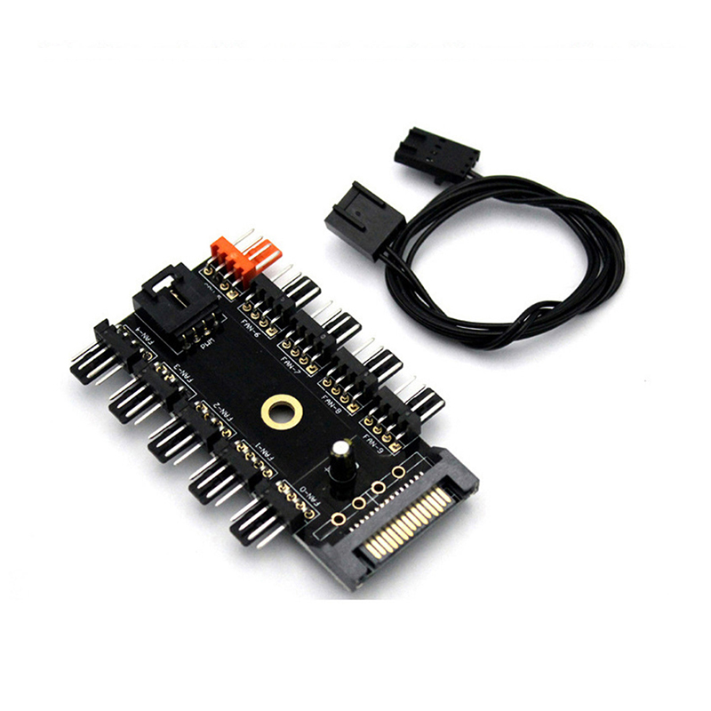 Chassis fan hub Speed Controller Regulator 12V 3Pin/4Pin 10 Interface ...