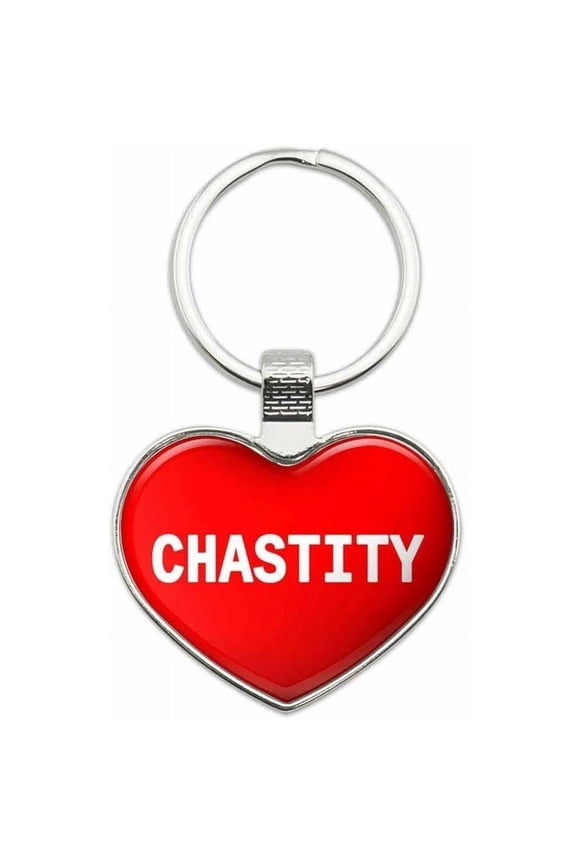 Chastity - Names Female Metal Heart Keychain Key Chain Ring, Red