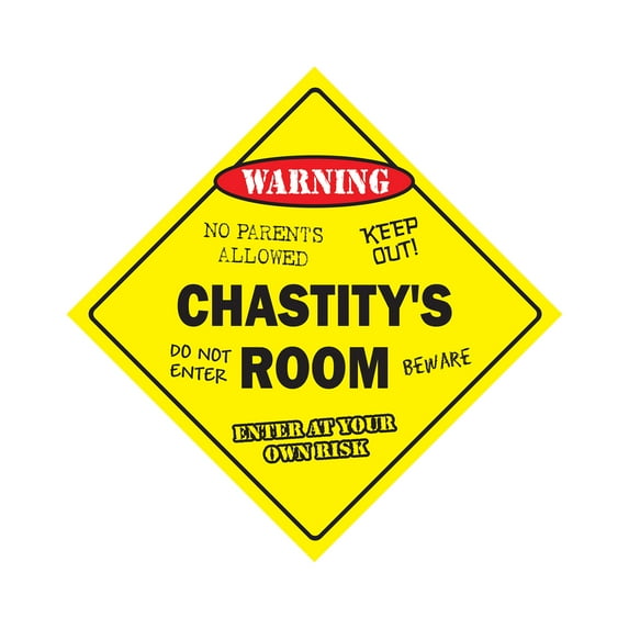 Chastity's Room Sign Crossing Zone Xing | Indoor/Outdoor | 12" Tall kids bedroom decor door children's name boy girl