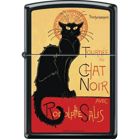 Chat Noir Black Matte Zippo Lighter