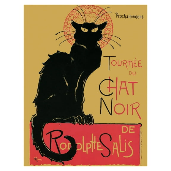 Chat Noir by Theophile Steinlen Vintage Advertising Mini Poster - 11.5" x 14.5" Laminated