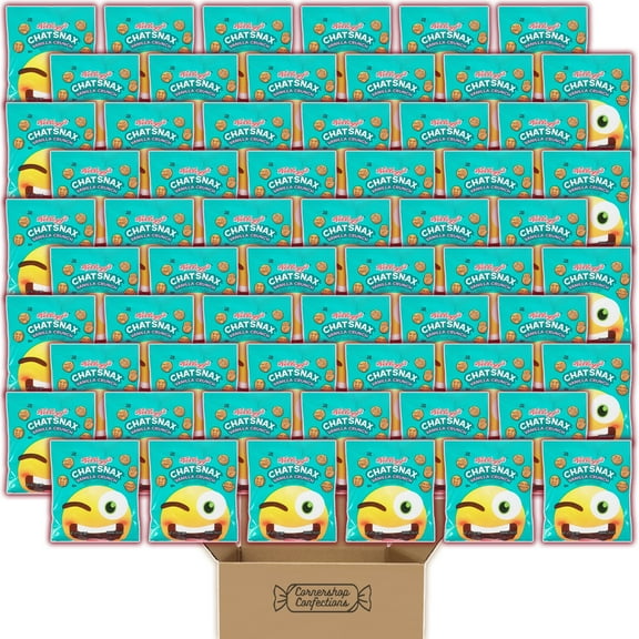 Chat Snax Vanilla Crunch Graham Crackers Bulk Pack - 60 Individually Sealed 1oz Bags - For Lunch Boxes, Car Rides, Sporting Events, Work Desk, Gym Bag, Quick Snack - In A Cornershop Confections Pack