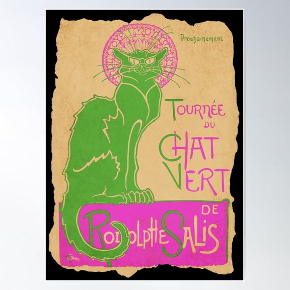 Chat Vert Poster Wall Art, Modern Wall Decor For Living Room Bedroom, 16x24 UNFRAMED