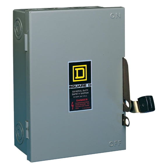 Chatangle Square D Fusible Safety Switch D211NCP - 30 Amps - 30A Fusible Disconnect Switch — Indoor & Outdoor Use, NEC-Compliant