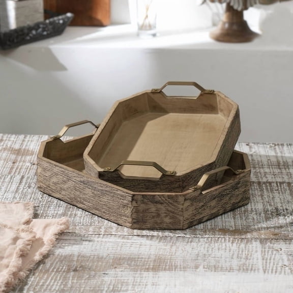 Chata Handmade Octagonal Mango Wood Decor & Serving Tray On-Site