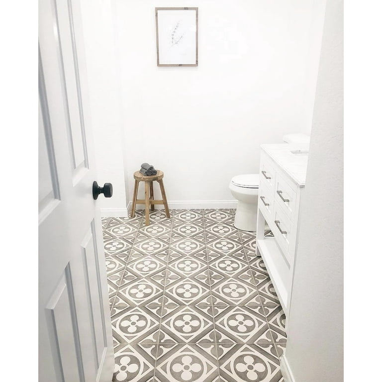 Chateau 12-in x 12-in Fiore Deco Tile in Canvas and Smoke (9.8 SqFt/Ctn) Chateau 12-in x 12-in Fiore Deco Tile in Canvas and Smoke (9.8 SqFt/Ctn)