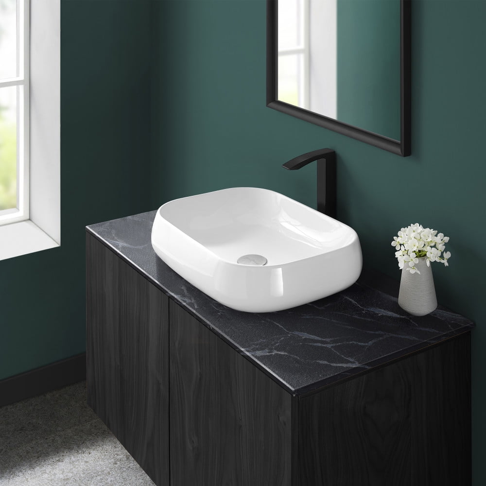 Chateau 22" Glossy White Ceramic Vessel Sink