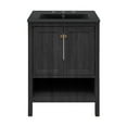 thumbnail image 1 of Chateau 24" Freestanding Bathroom Vanity in Black Oak with Black 3-Hole Widespread Sink Top, 1 of 6