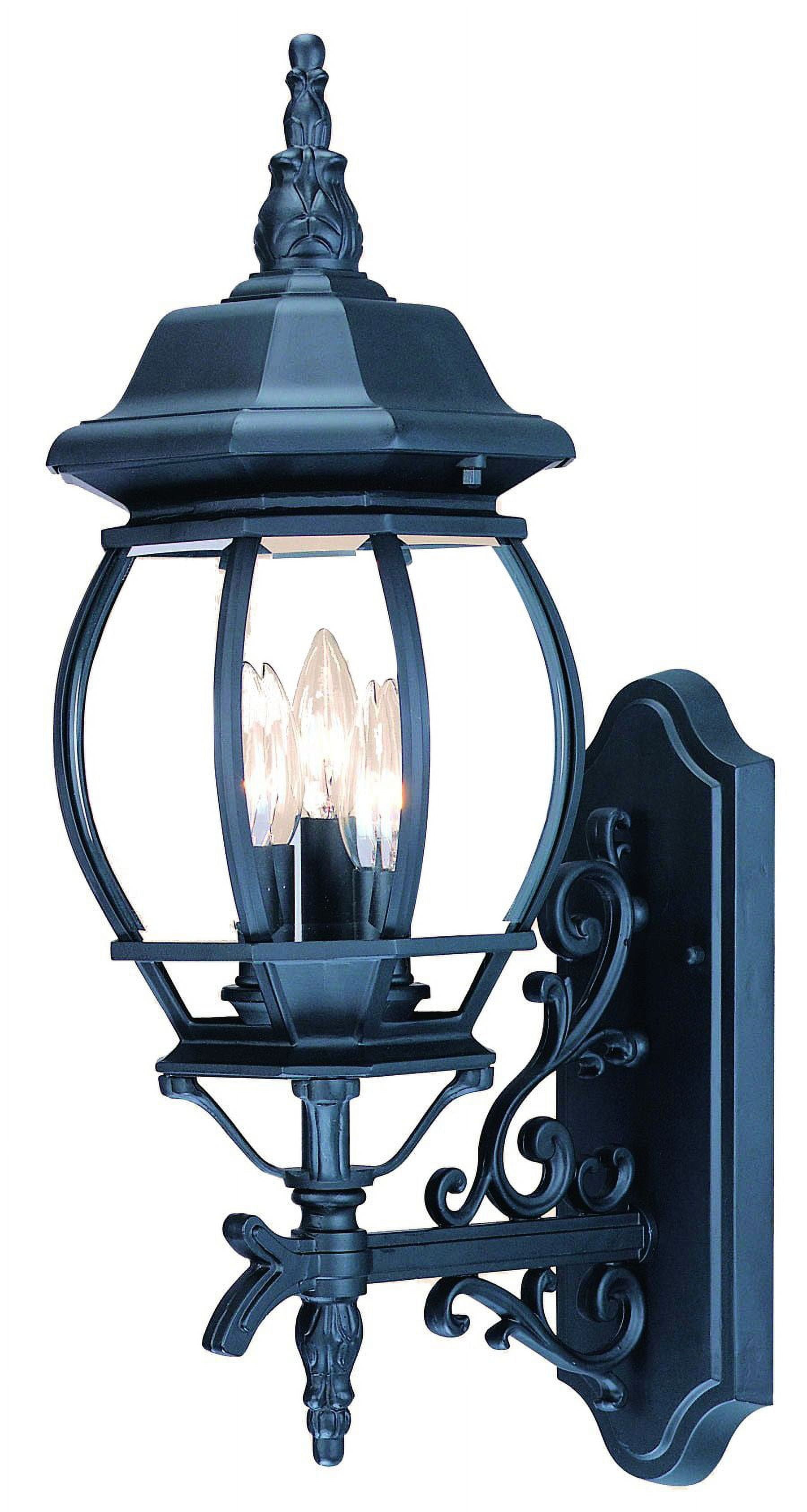 Elegant Matte Black Swing Arm Wall Lantern with Clear Glass