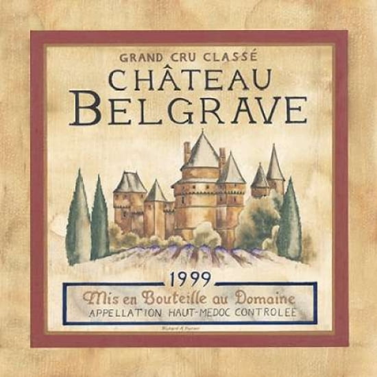 Chateau Belgrave 1999 Canvas Art - Richard Henson (24 x 24)
