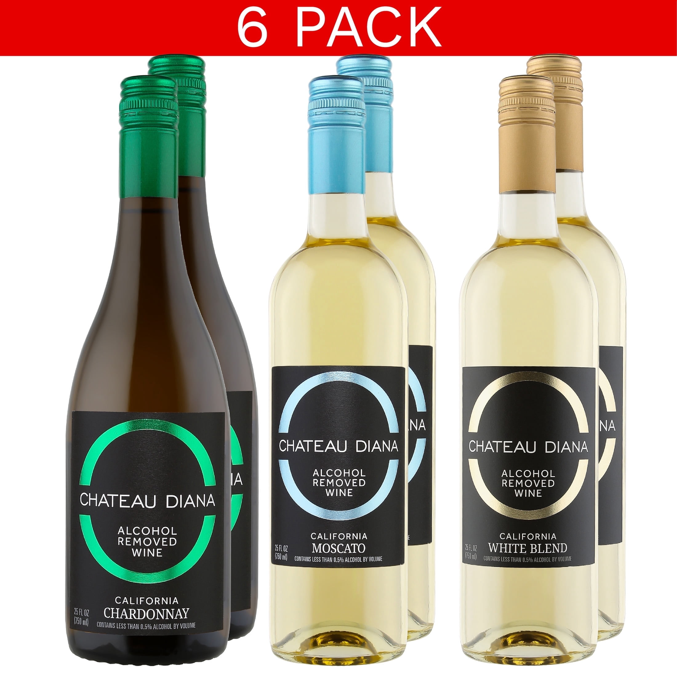 Chateau Diana Zero Alcohol California White Wine Mix - 6 Pack