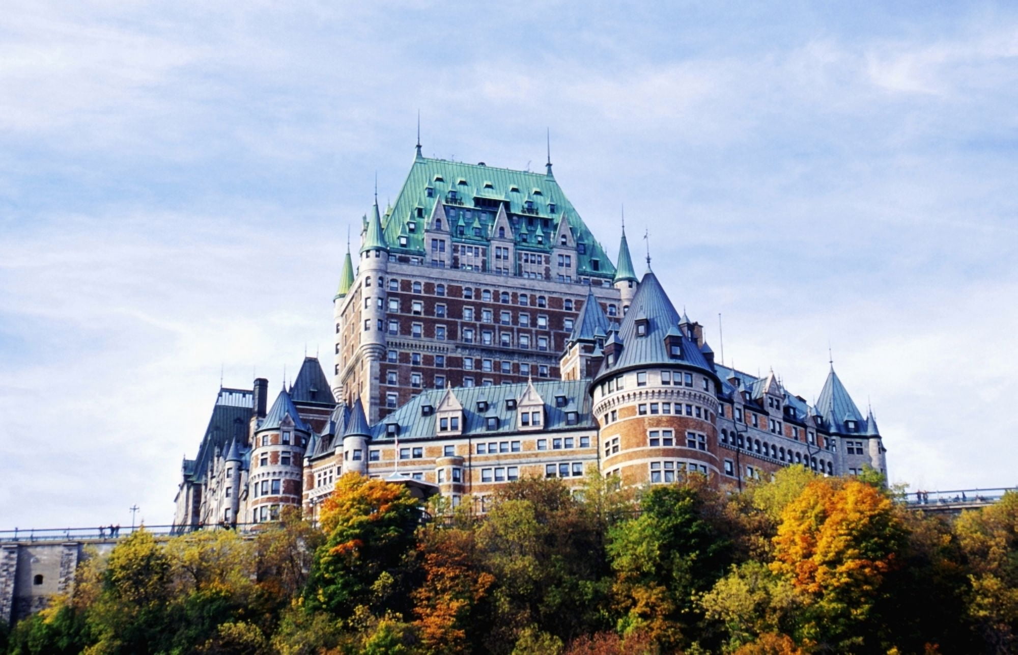 Chateau Frontenac Canvas Art - Chris Coe Design Pics (19 x 12)
