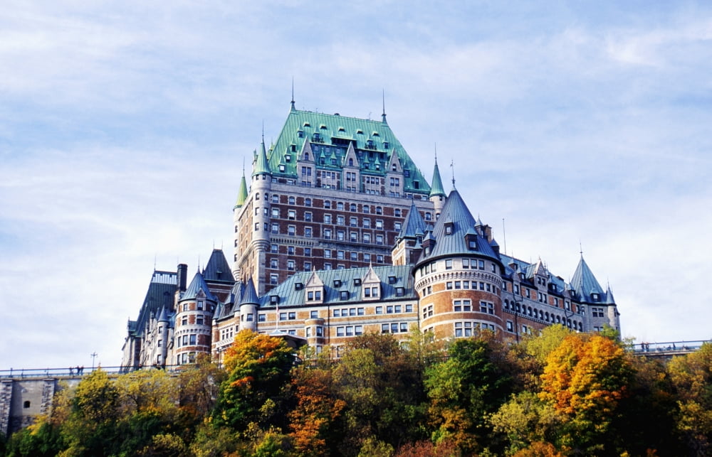 Chateau Frontenac Canvas Art - Chris Coe Design Pics (38 x 24)