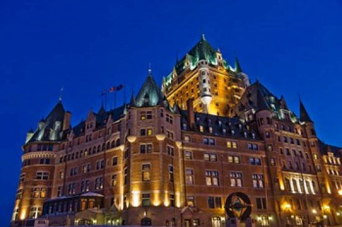 Chateau Frontenac Hotel at Night Canvas Art - Keren Su DanitaDelimont (29 x 19)