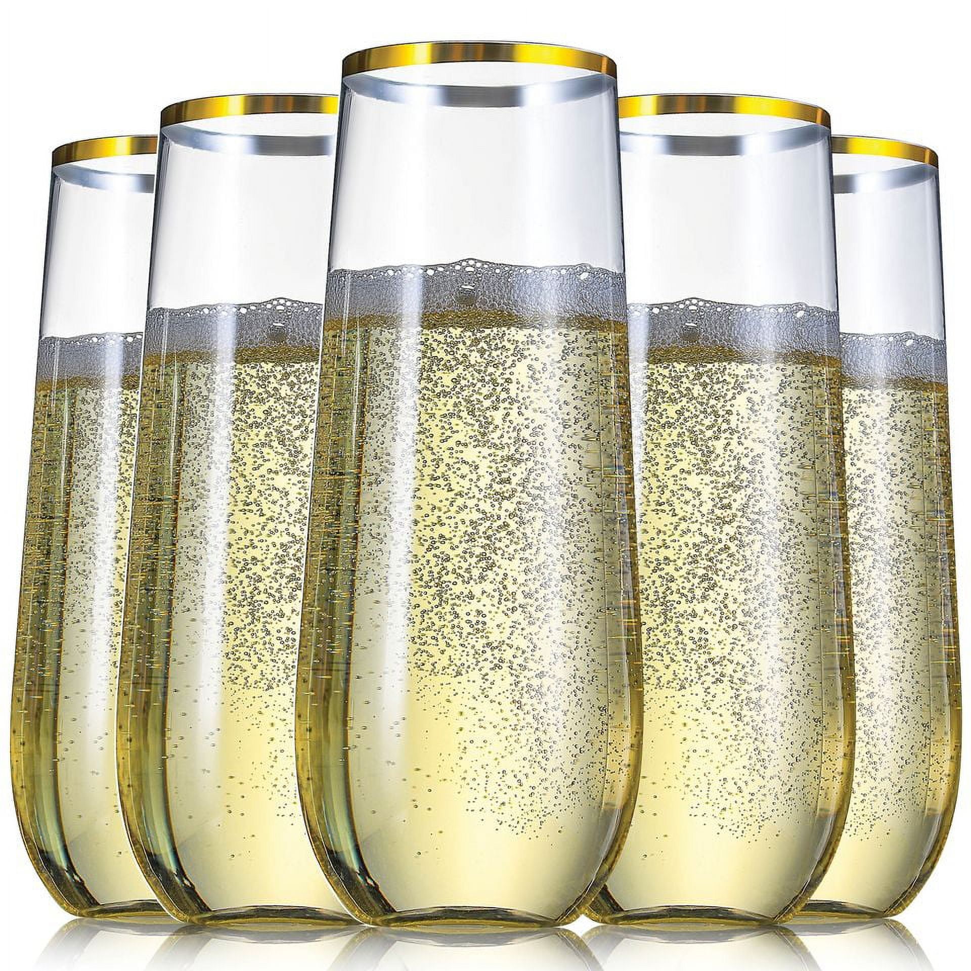 https://i5.walmartimages.com/seo/Chateau-Glasses-36-Pack-Plastic-Stemless-Champagne-Flutes-9-oz-Clear-Drinking-Toasting-Glass-with-Elegant-Gold-Rim-Disposable-Drinkware_4a7977e6-443c-4c86-997d-86c9408603b1.c946fc00903cfd17b392c4fed36c6d97.jpeg