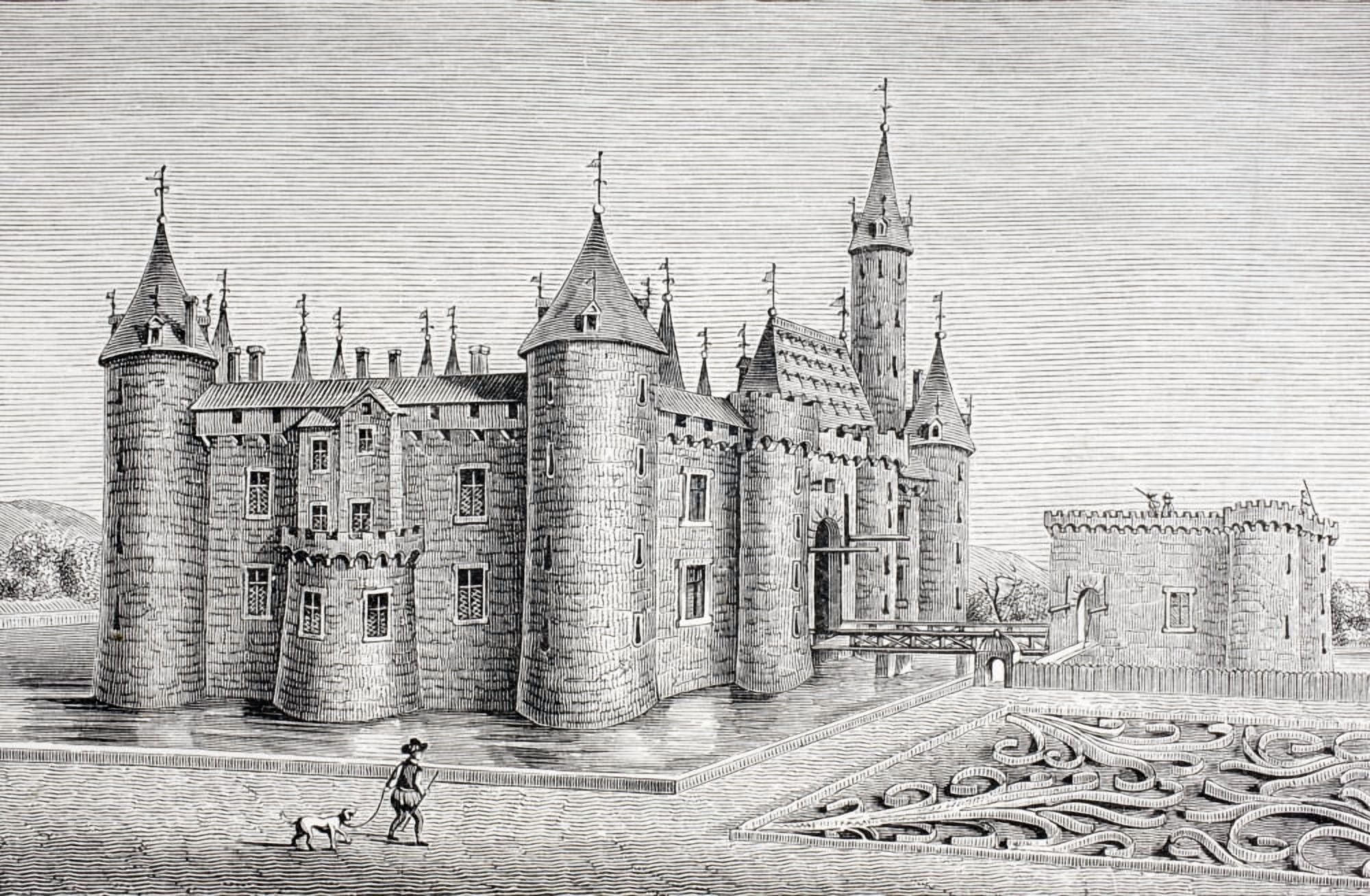 The Chateau Of Rambouillet France Built In The 14Th Century After An 18Th Century Engraving From Les Artes Au Moyen Age Published Paris 1873 Canvas Art - Ken Welsh Design Pics (18 x 11)