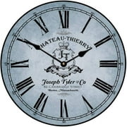 Chateau Thierry Blue Wall Clock | Beautiful Color, Silent Mechanism, Made in USA