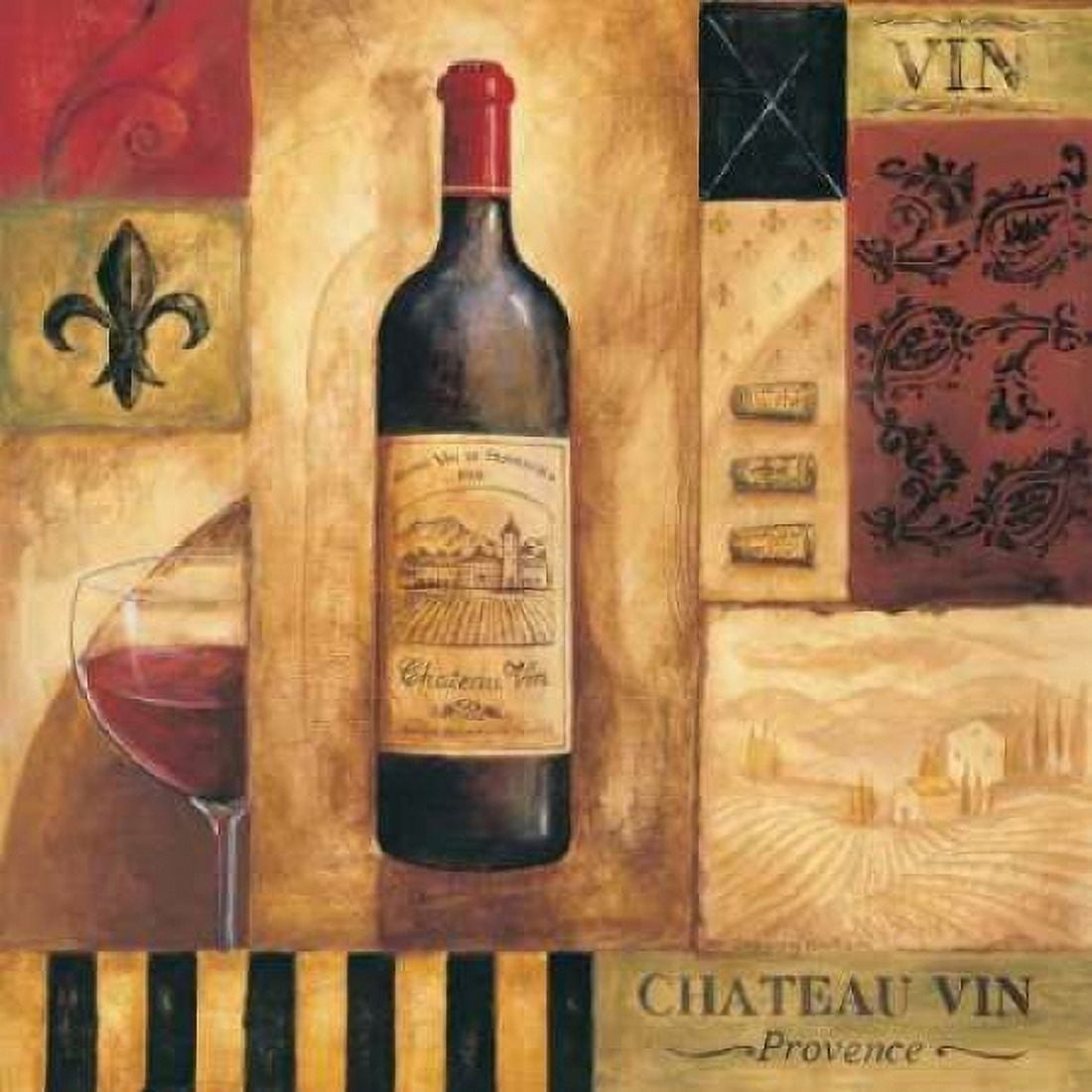 Chateau Vin Sq Canvas Art - Gregory Gorham (24 x 24)